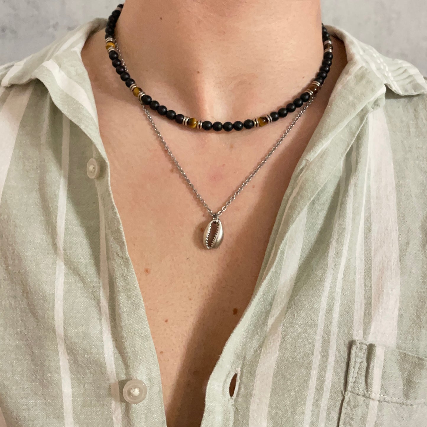 Tiger eyes Pearl Chain